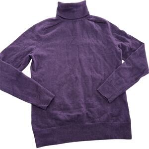 Victor Alfaro Sweater Womens Medium Purple Wool Turtleneck Pullover Knit Top